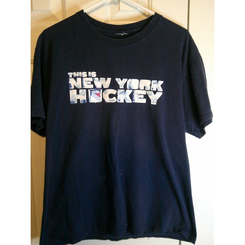 Vintage New York Rangers Hockey T-Shirt NHL Graphic Tee Short Sleeve Large‎